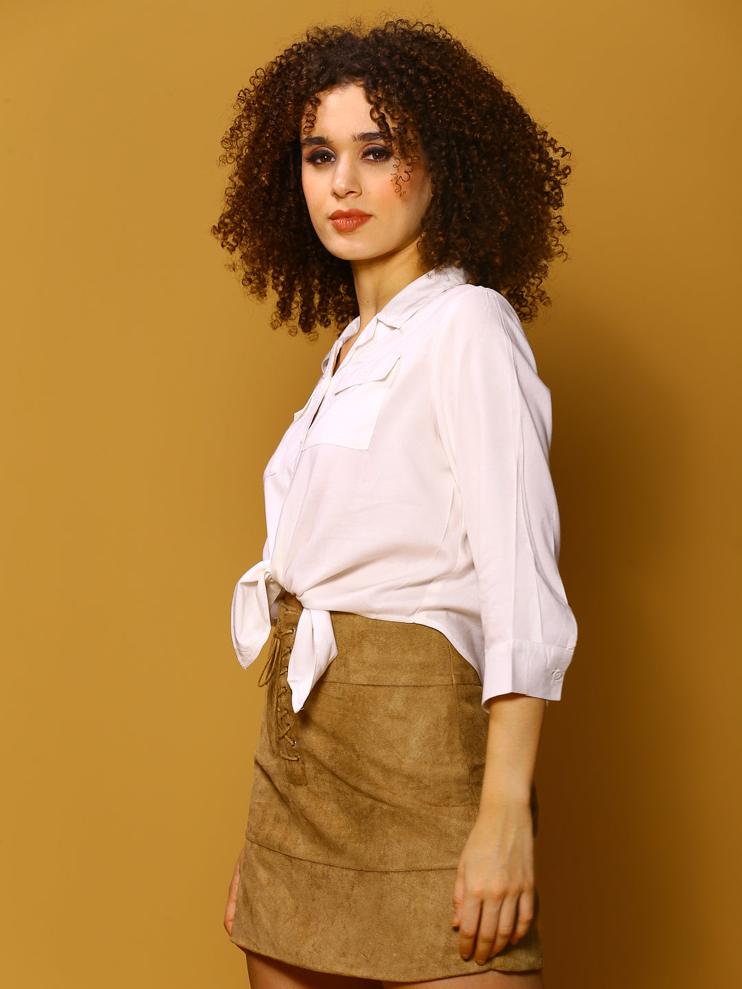 Offwhite Solid Shirt Top