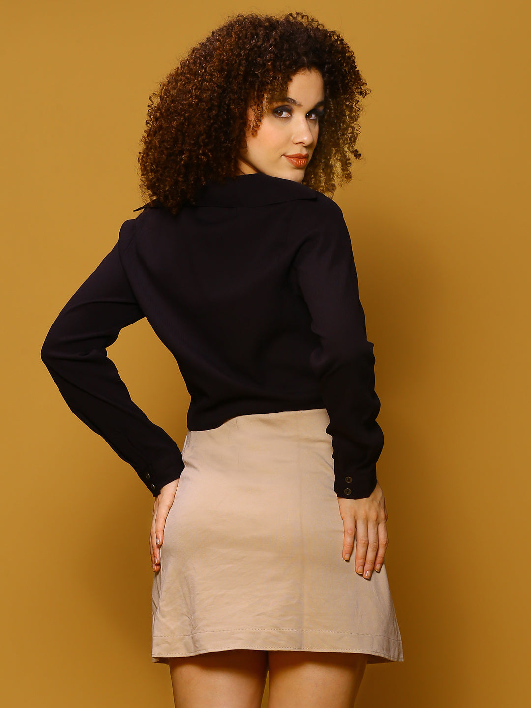 Black Solid Crop Top