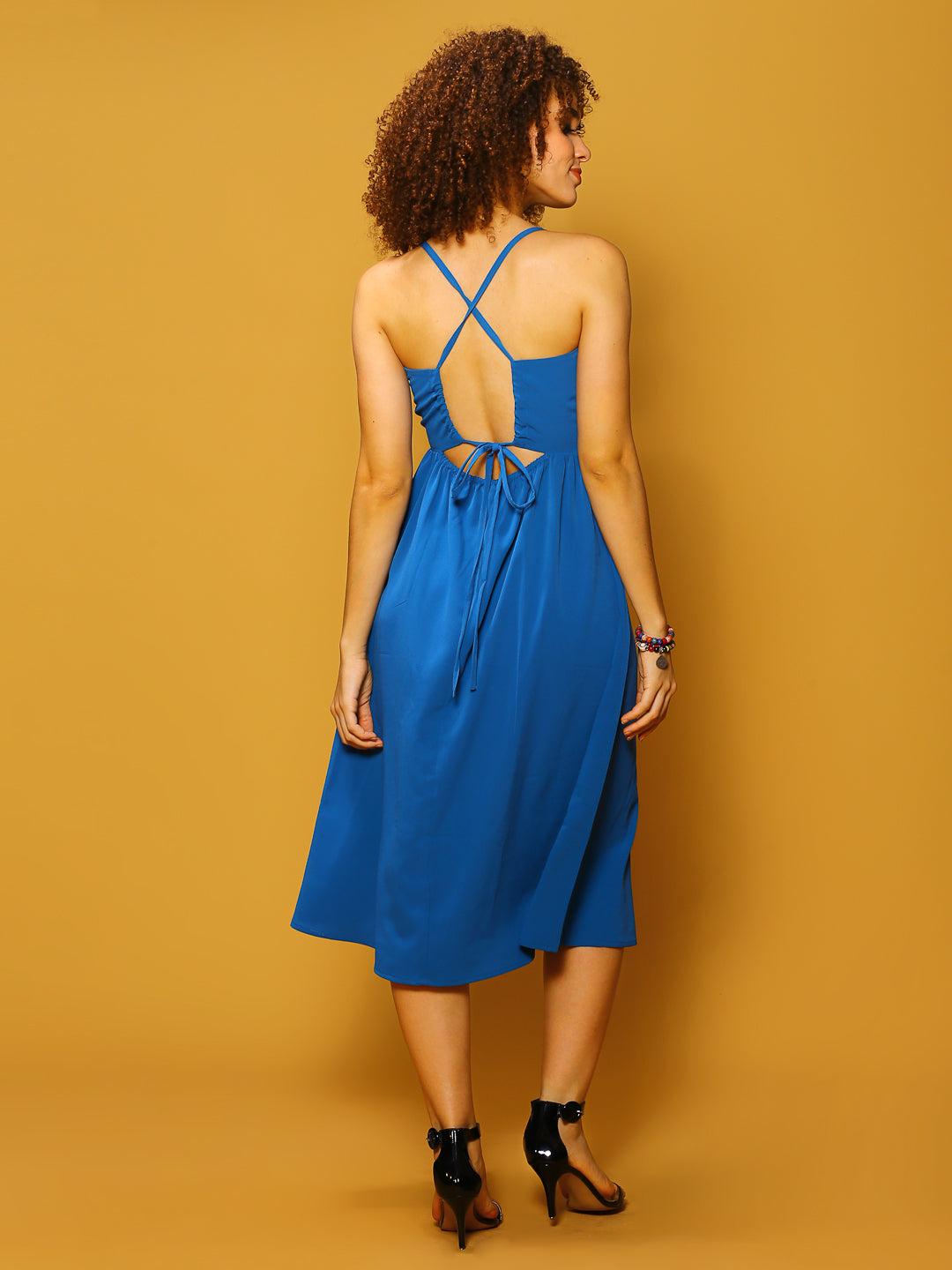 Tieups Blue Midi Dress