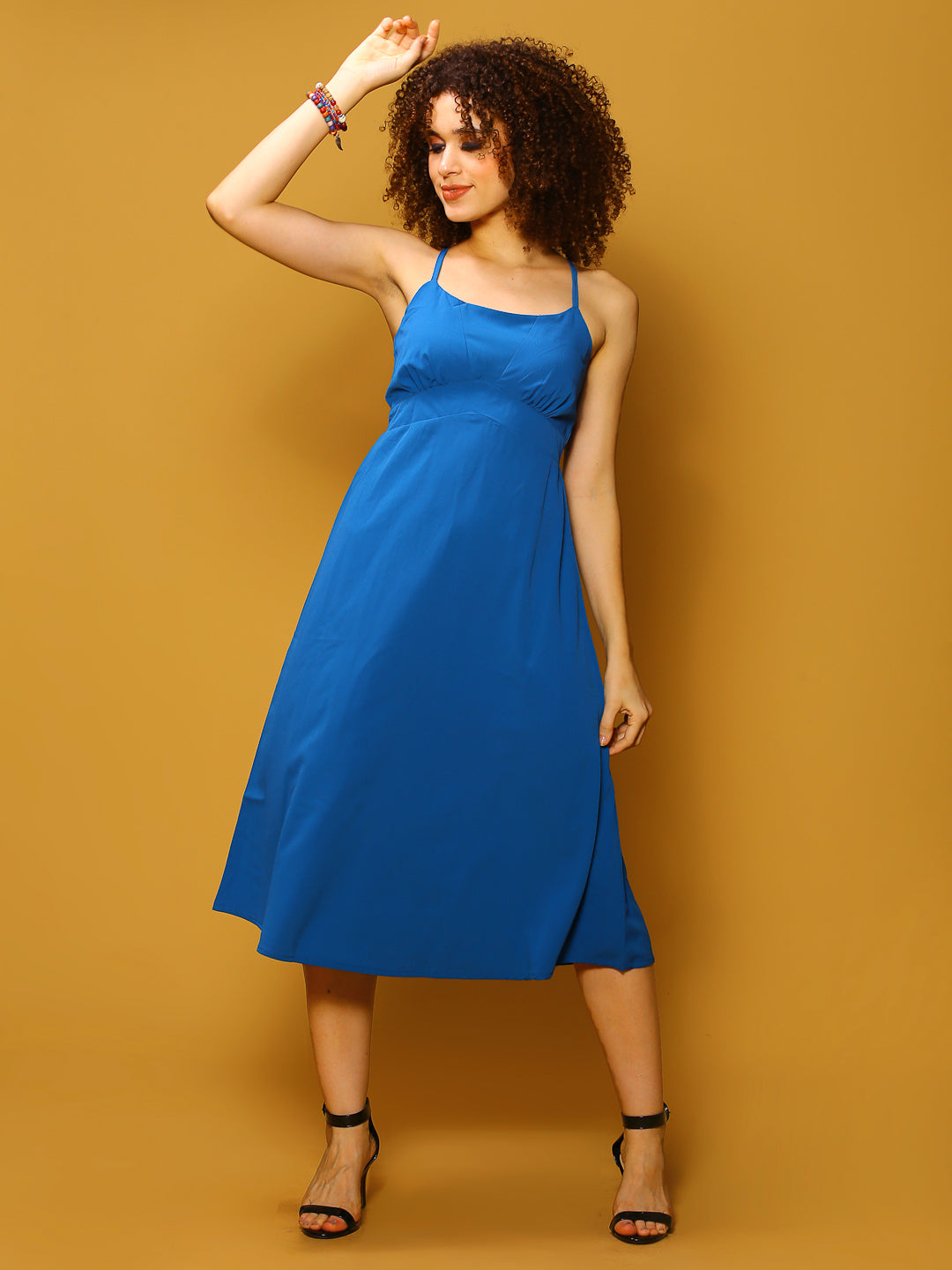 Tieups Blue Midi Dress
