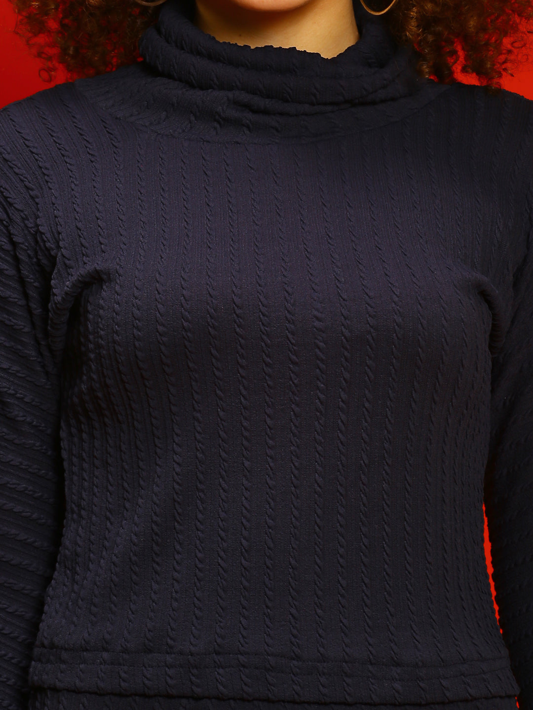 Black textured rib top