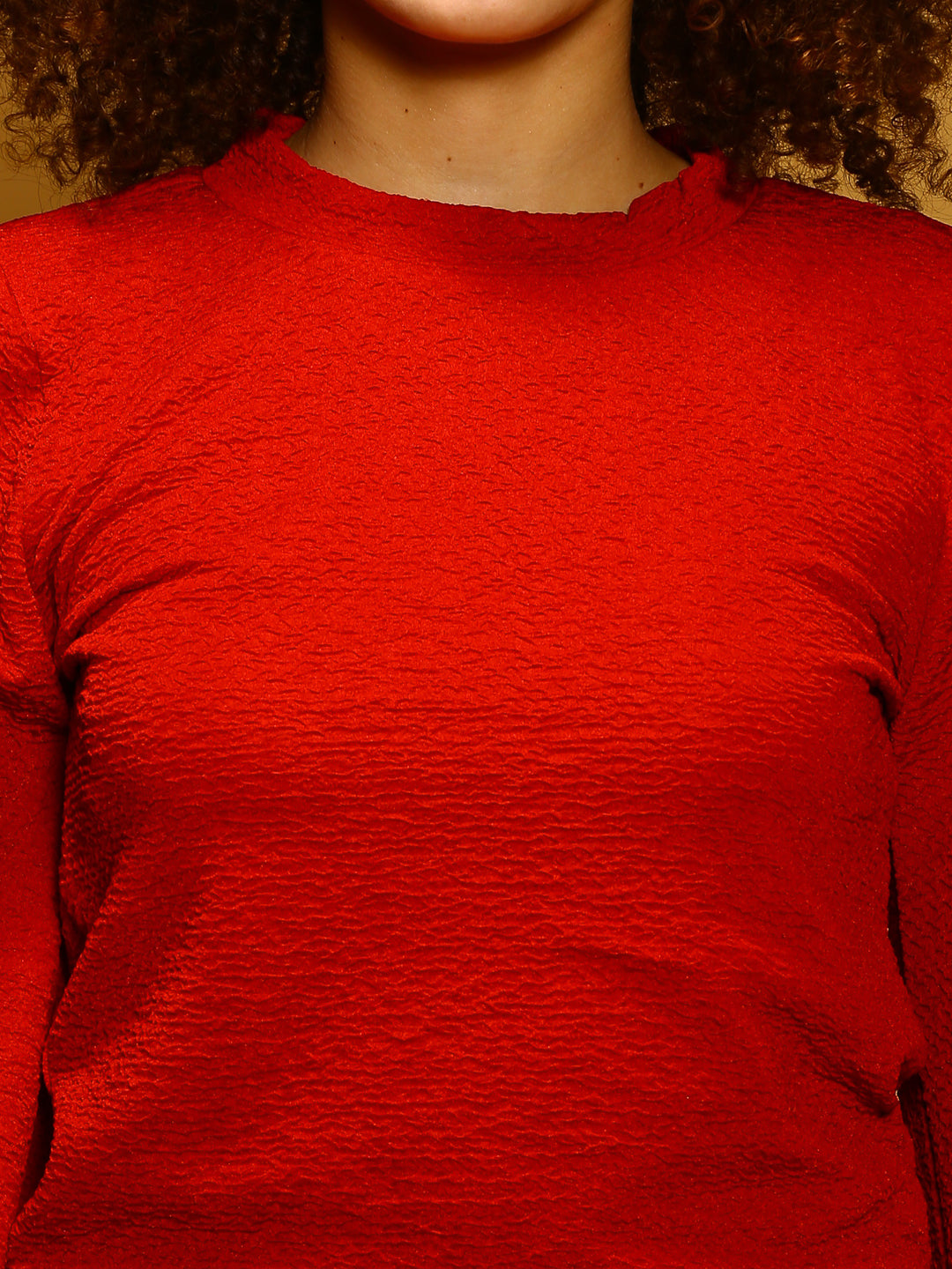 Red Textured knit top