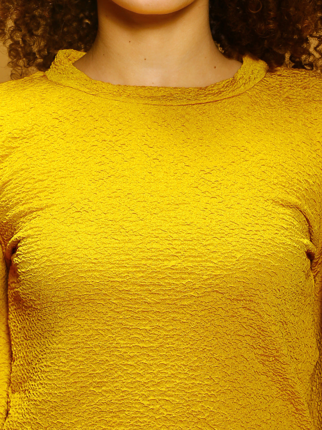 Yellow Textured knit top