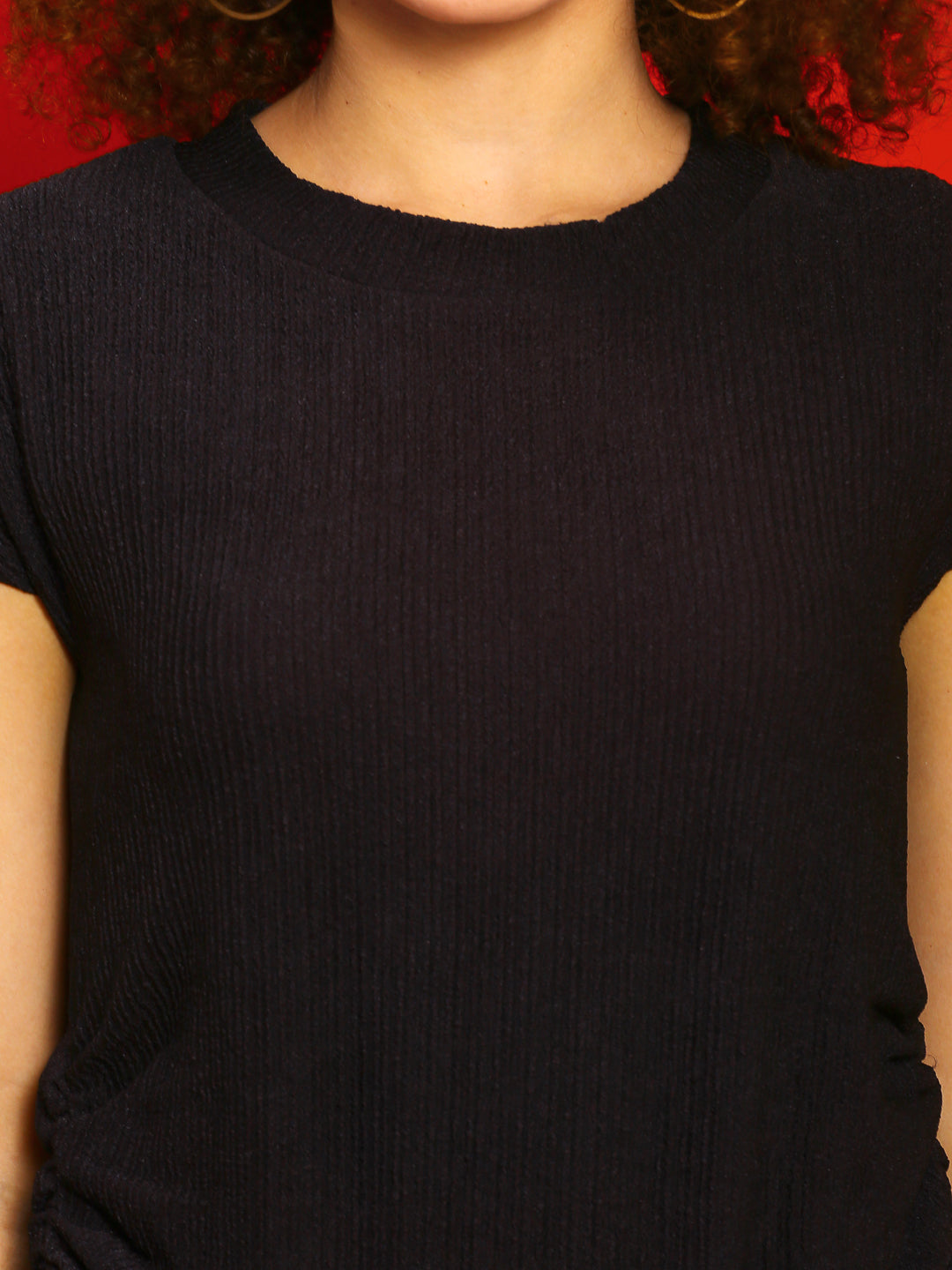 Black Side gathered  top