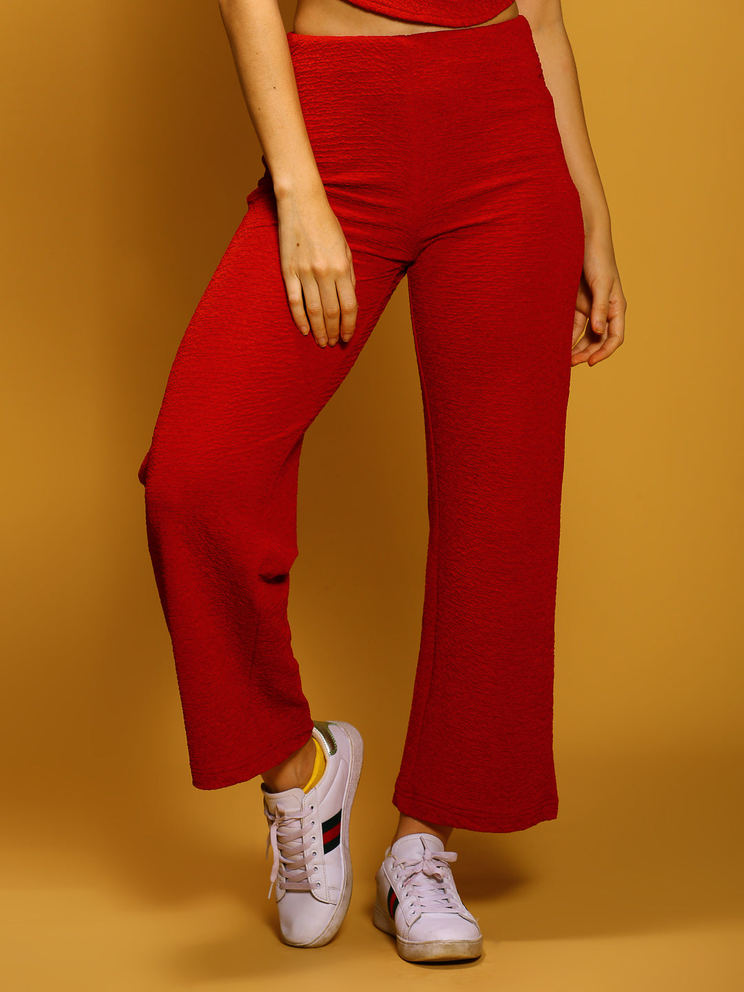 Red High waist trouser