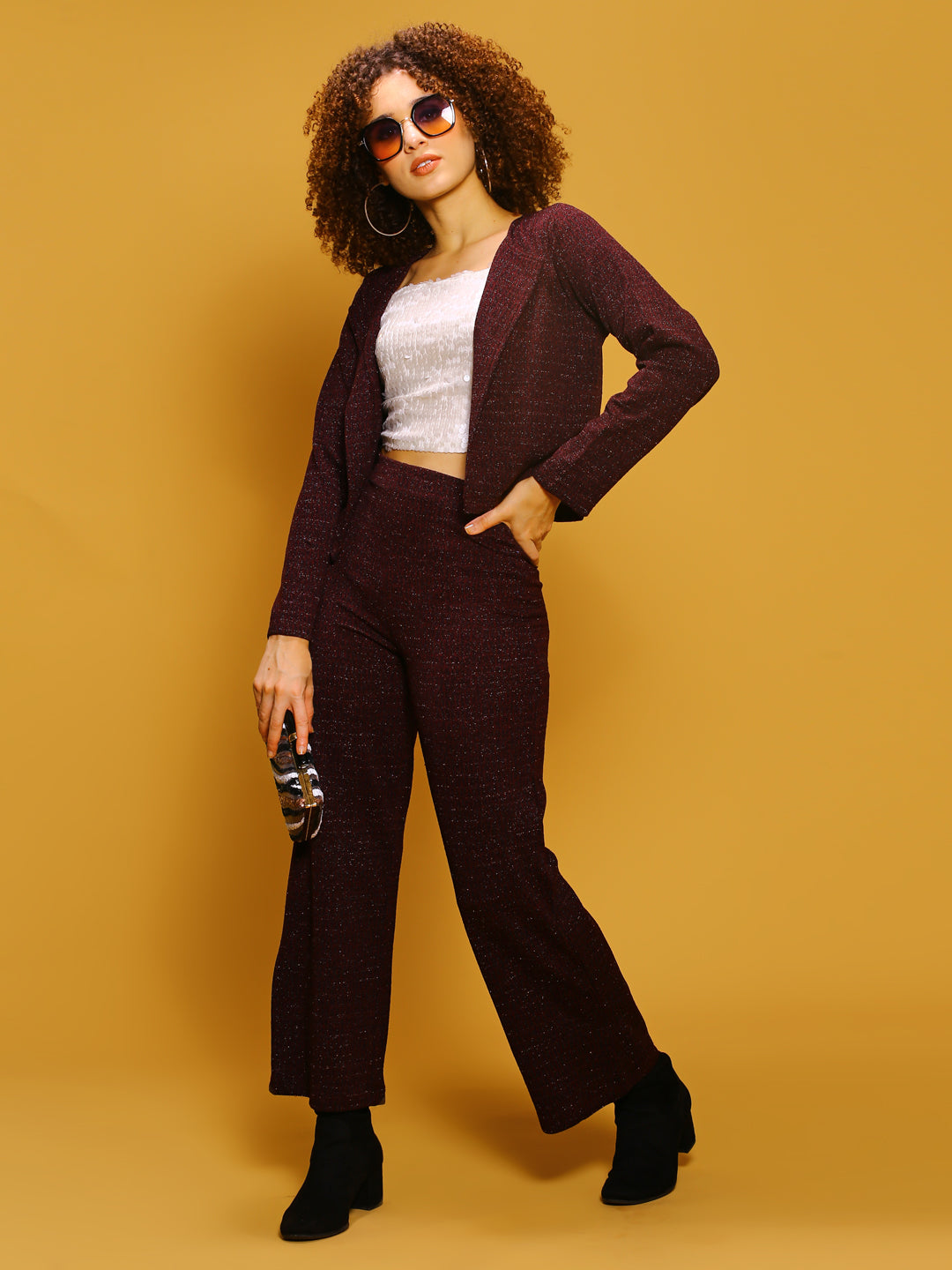 Burgundy Party Trouser
