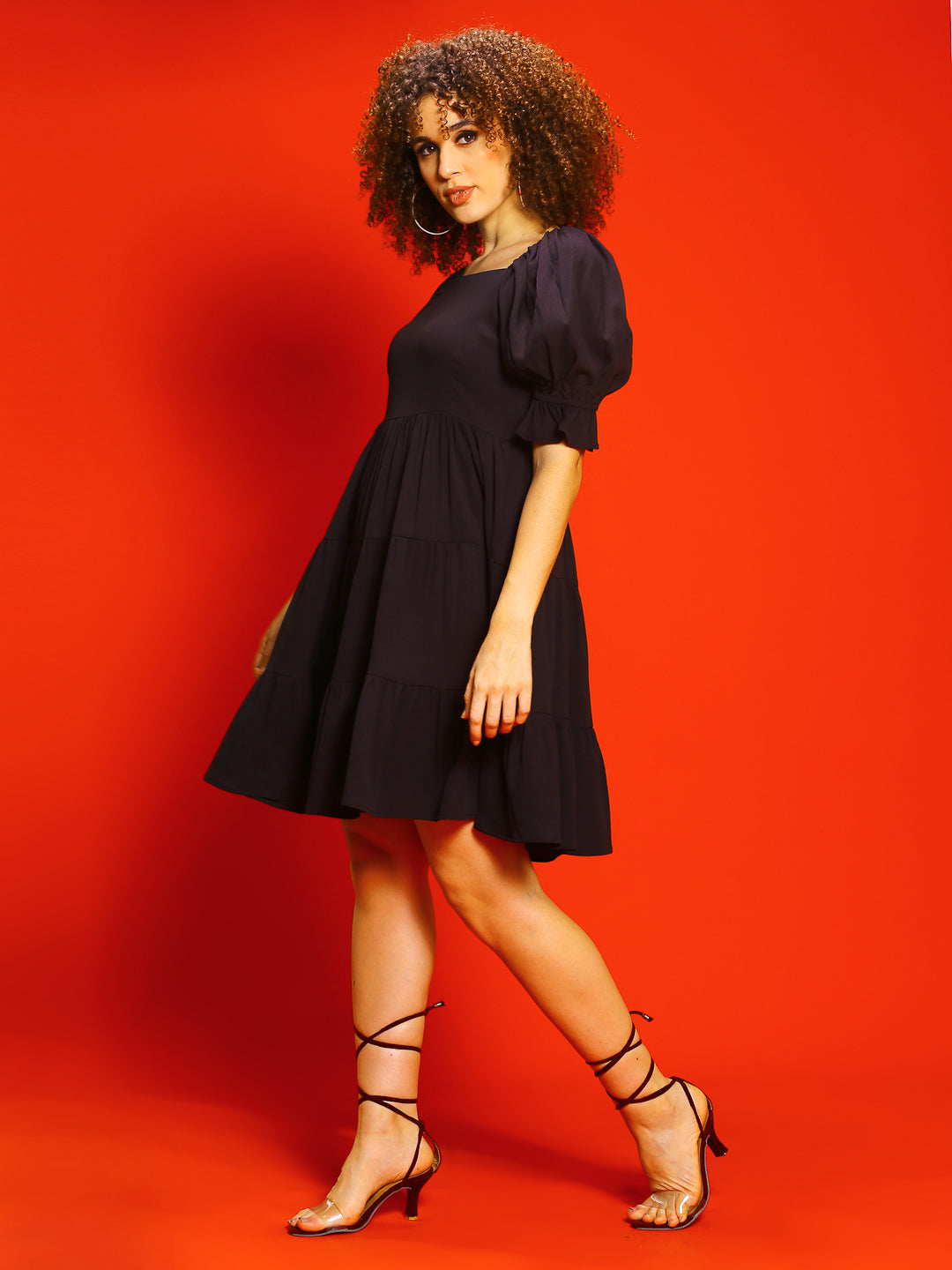 Black Tiered dress mini