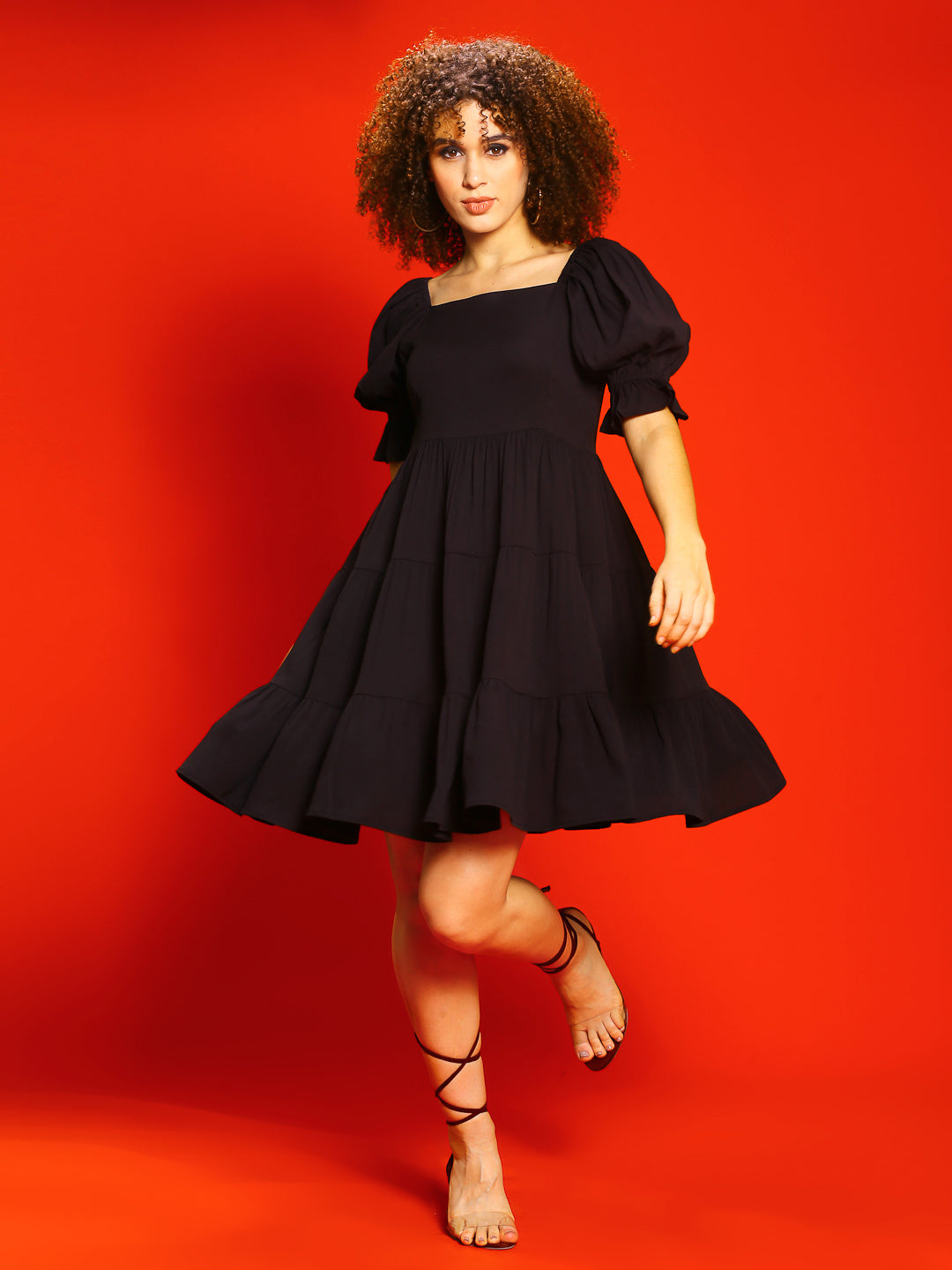 Black Tiered dress mini