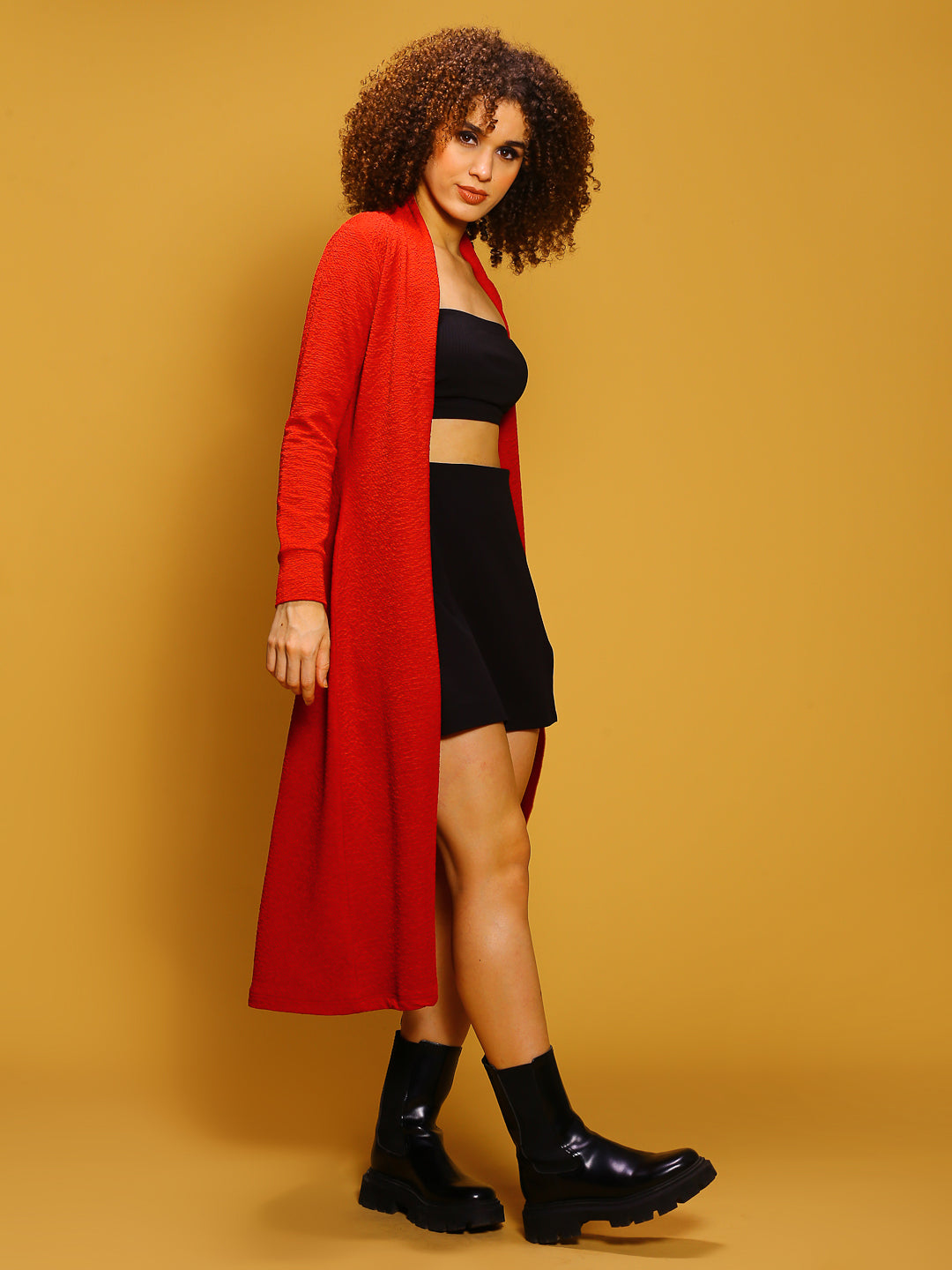 Red front open shrug