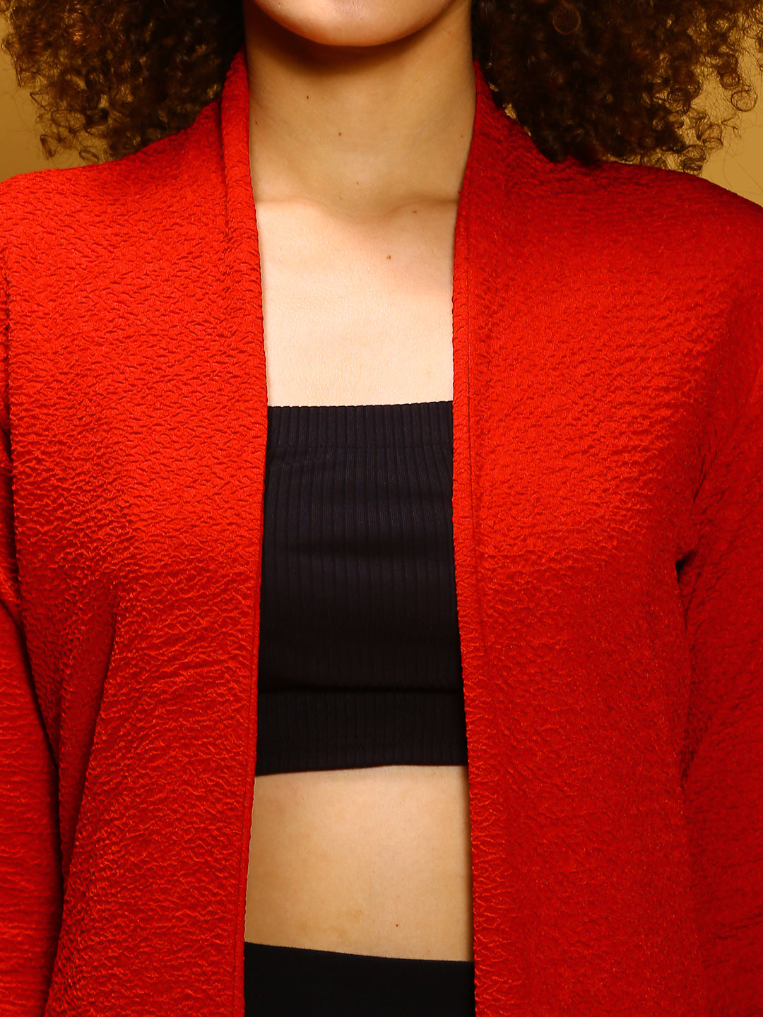 Red front open shrug