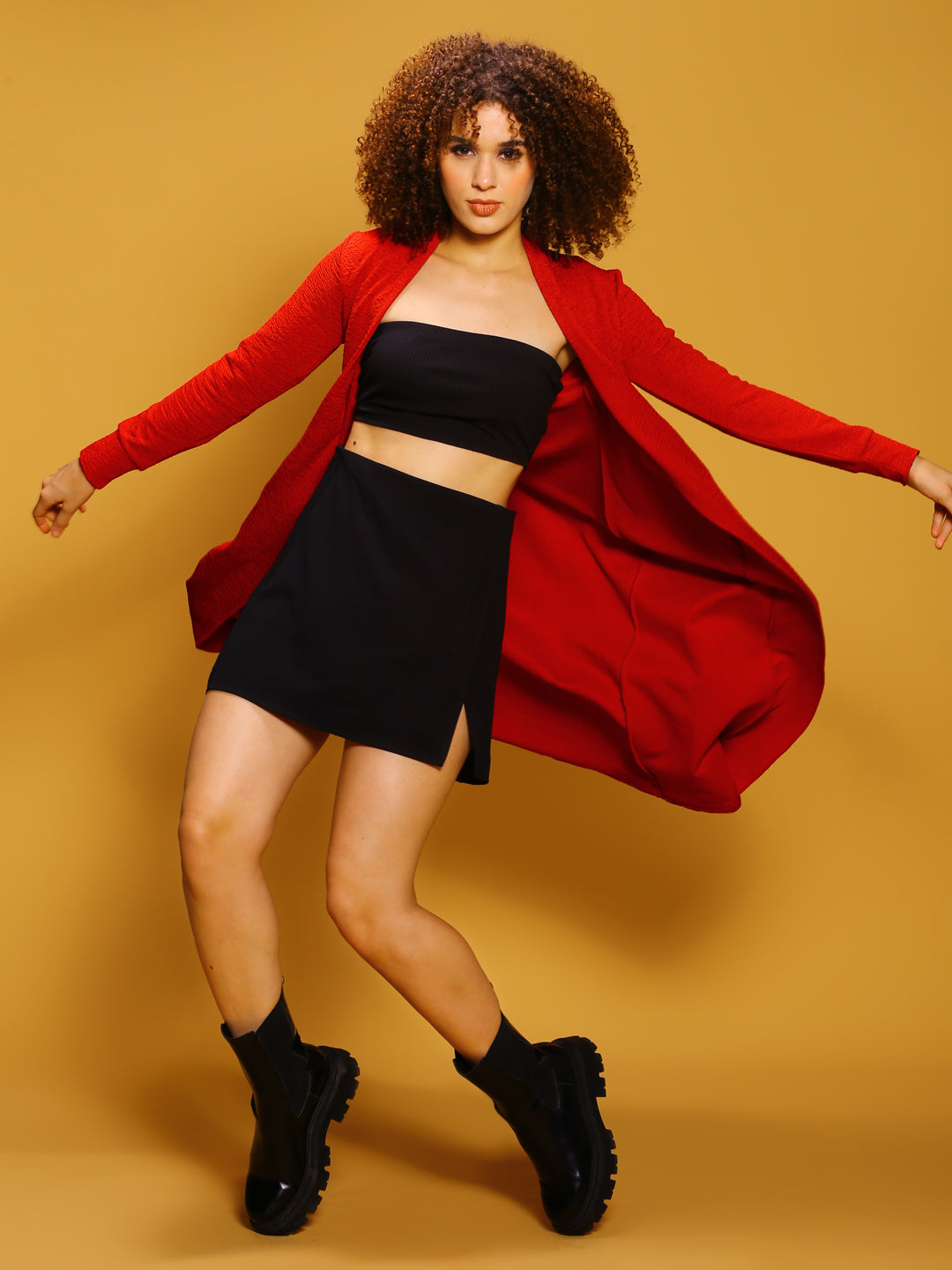 Red front open shrug