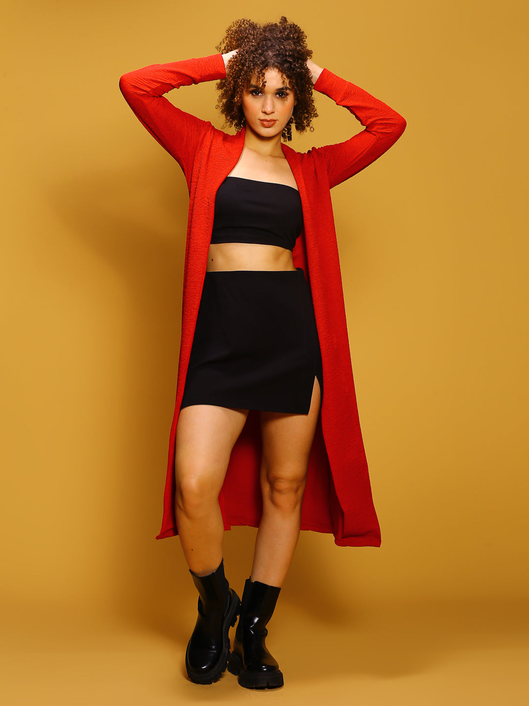 Red front open shrug