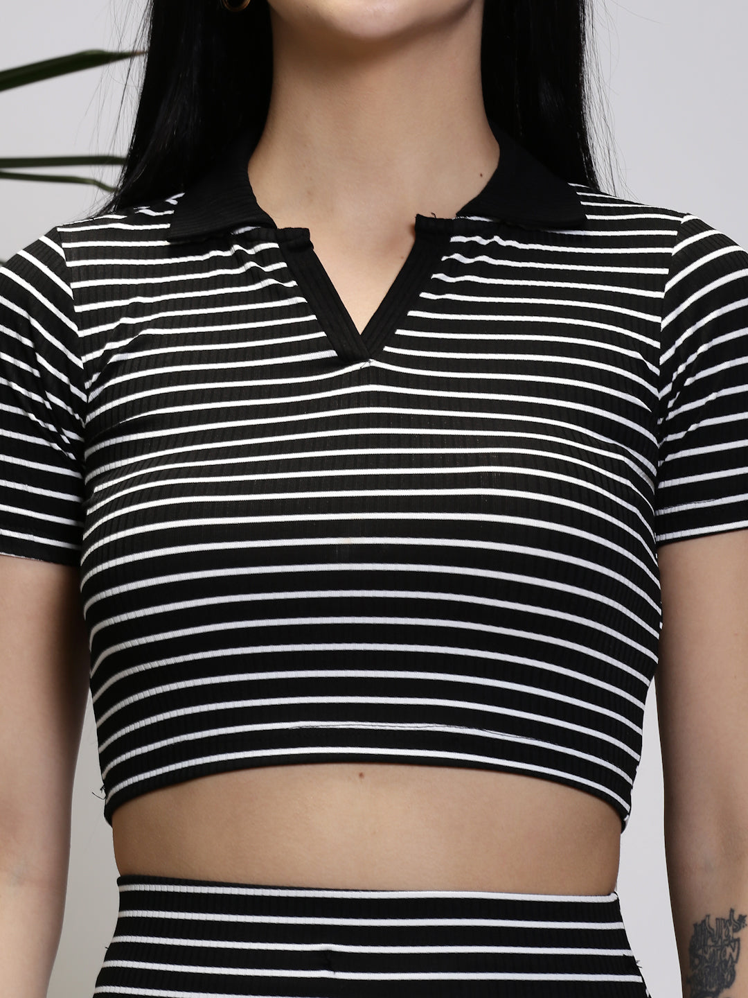 Black Striped Midi Skirt