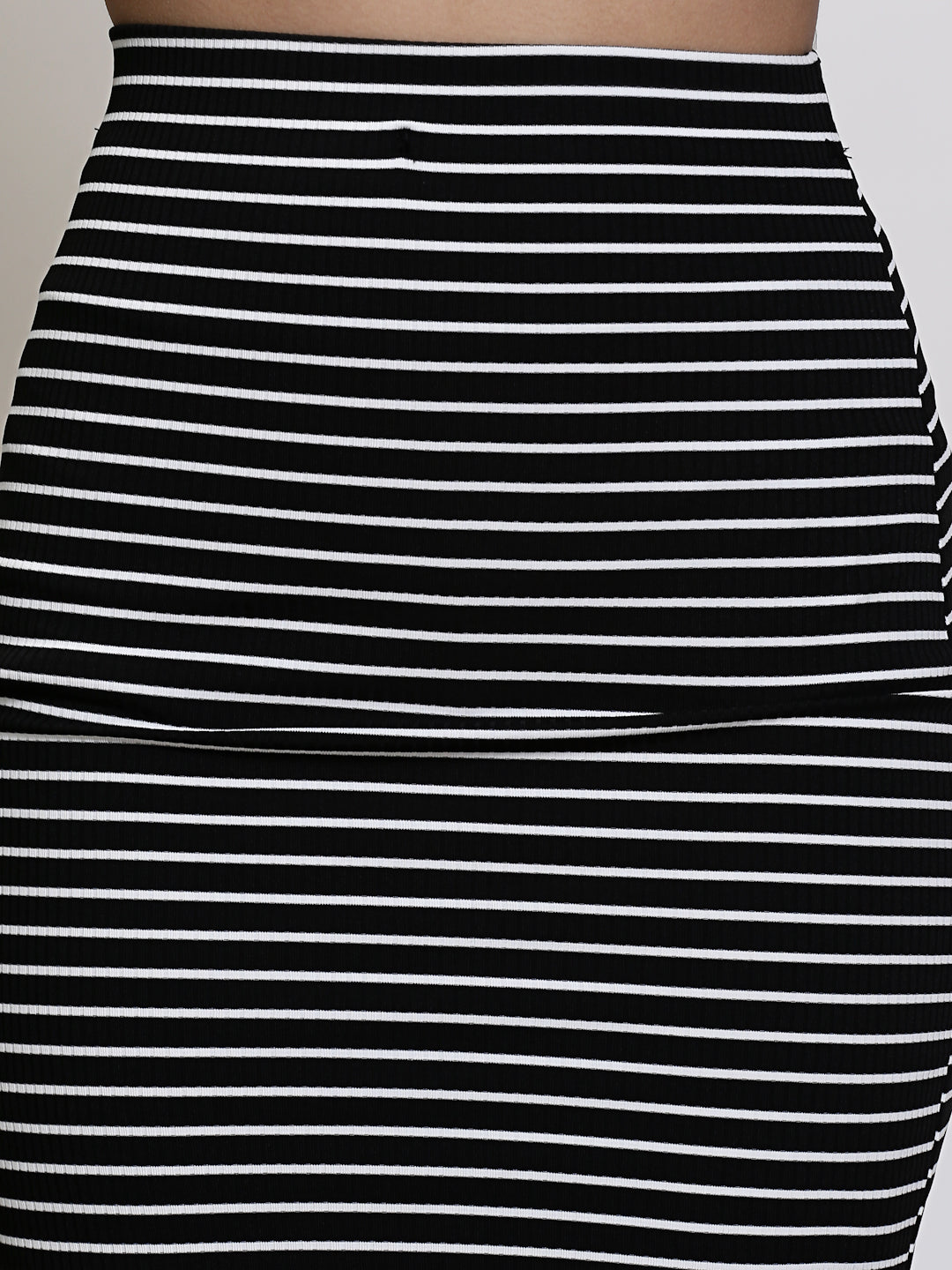 Black Striped Midi Skirt