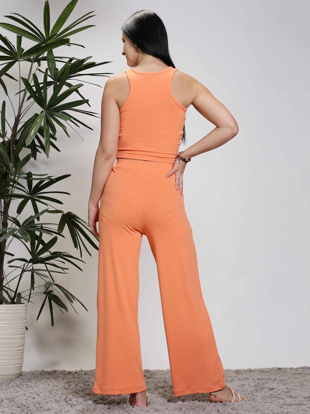 Coral Top Palazzo Cord-Set