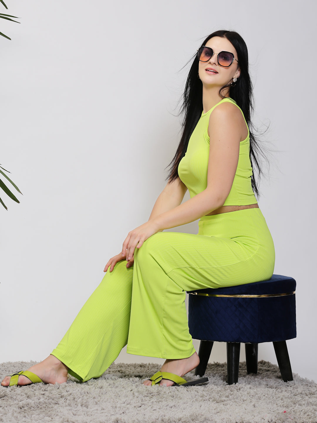 Lime Slip-On Palazzo