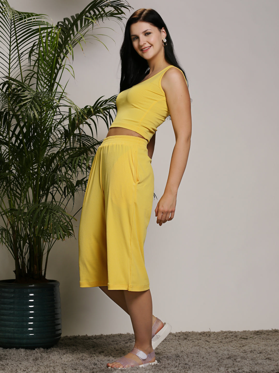Yellow Top Capri Cord-Set