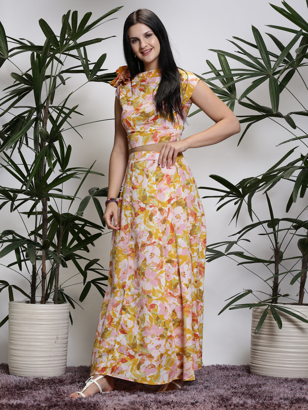 Yellow Top Skirt Cord-Set