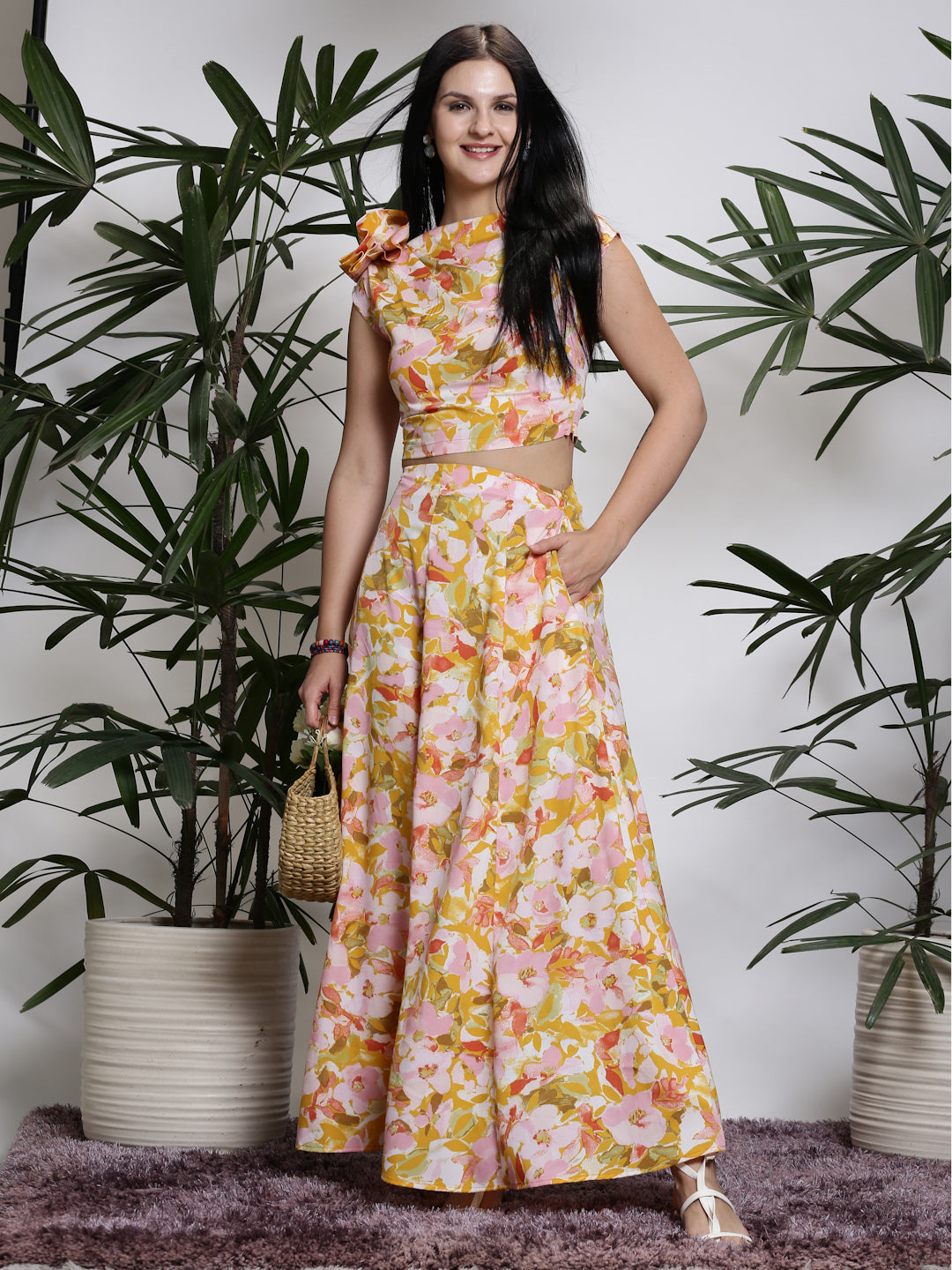 Yellow Top Skirt Cord-Set