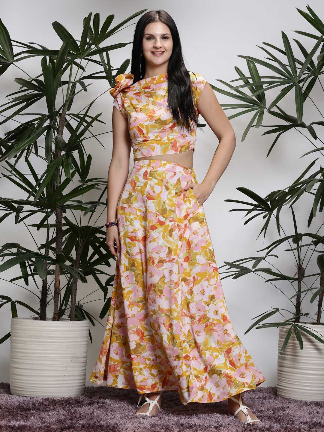 Yellow Top Skirt Cord-Set