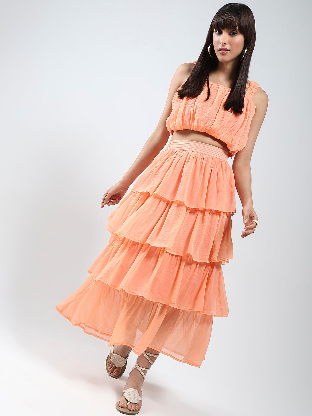 Coral Top Skirt Cord-Set