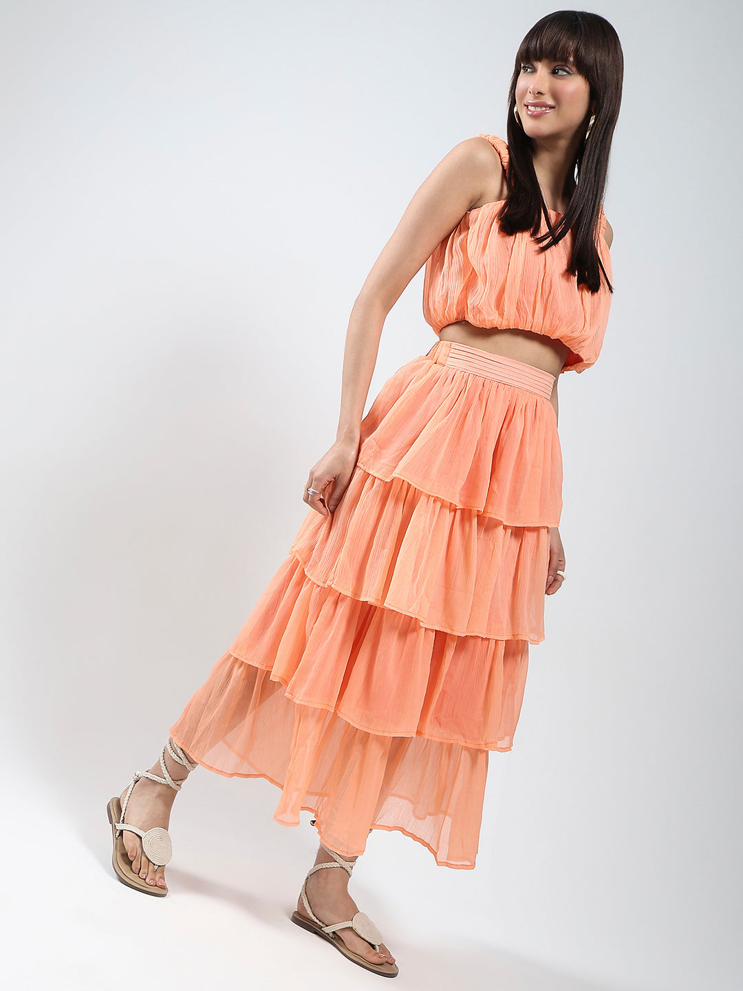 Coral Top Skirt Cord-Set