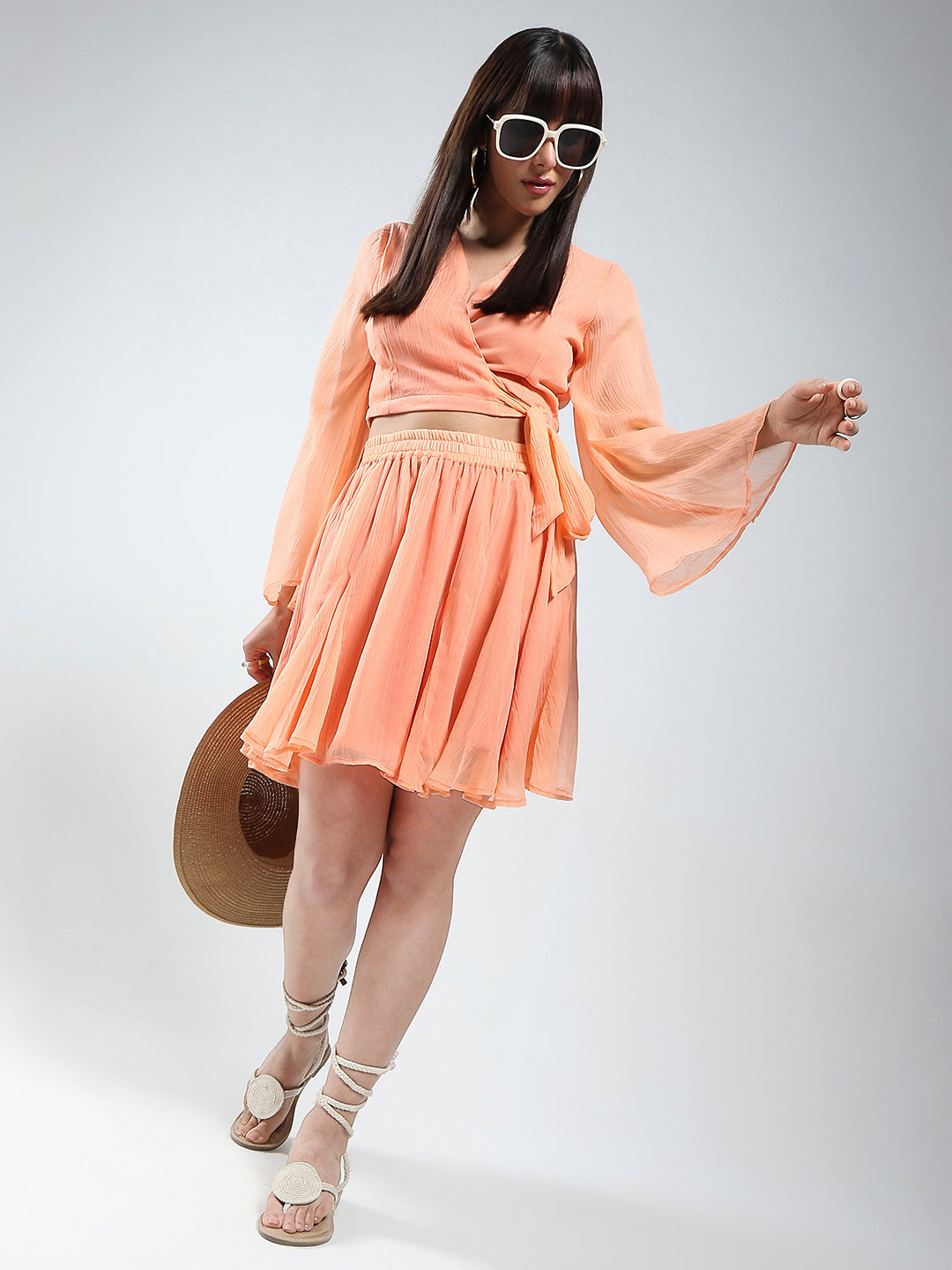 Coral Top Skirt Cord-Set