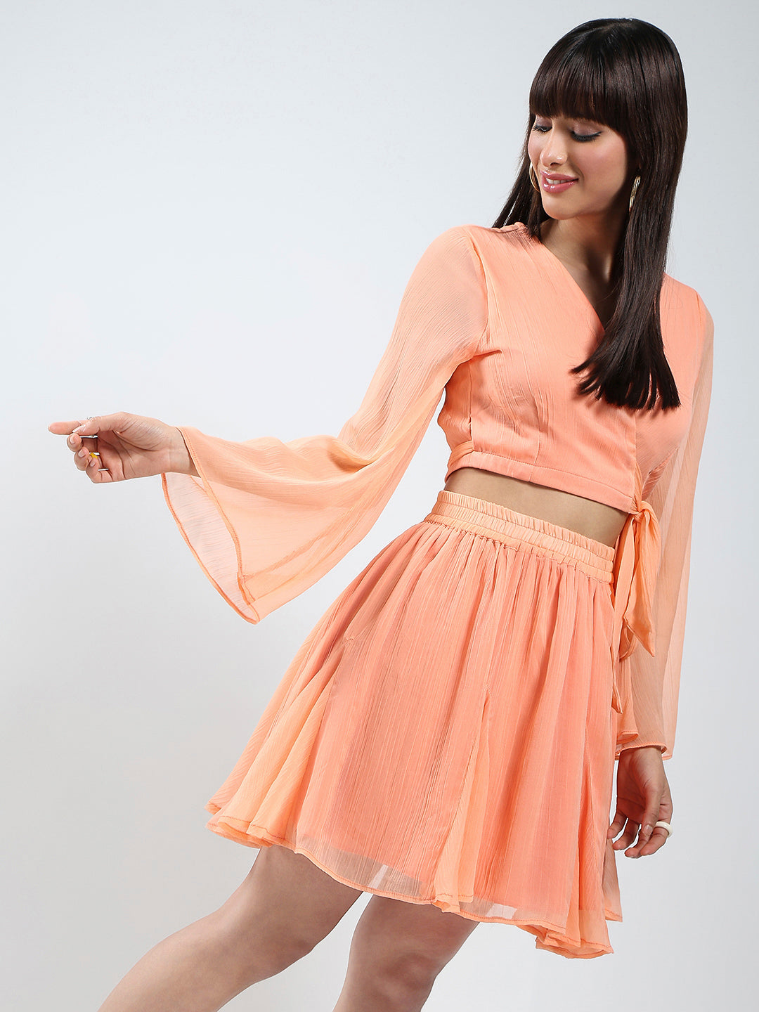 Coral Top Skirt Cord-Set