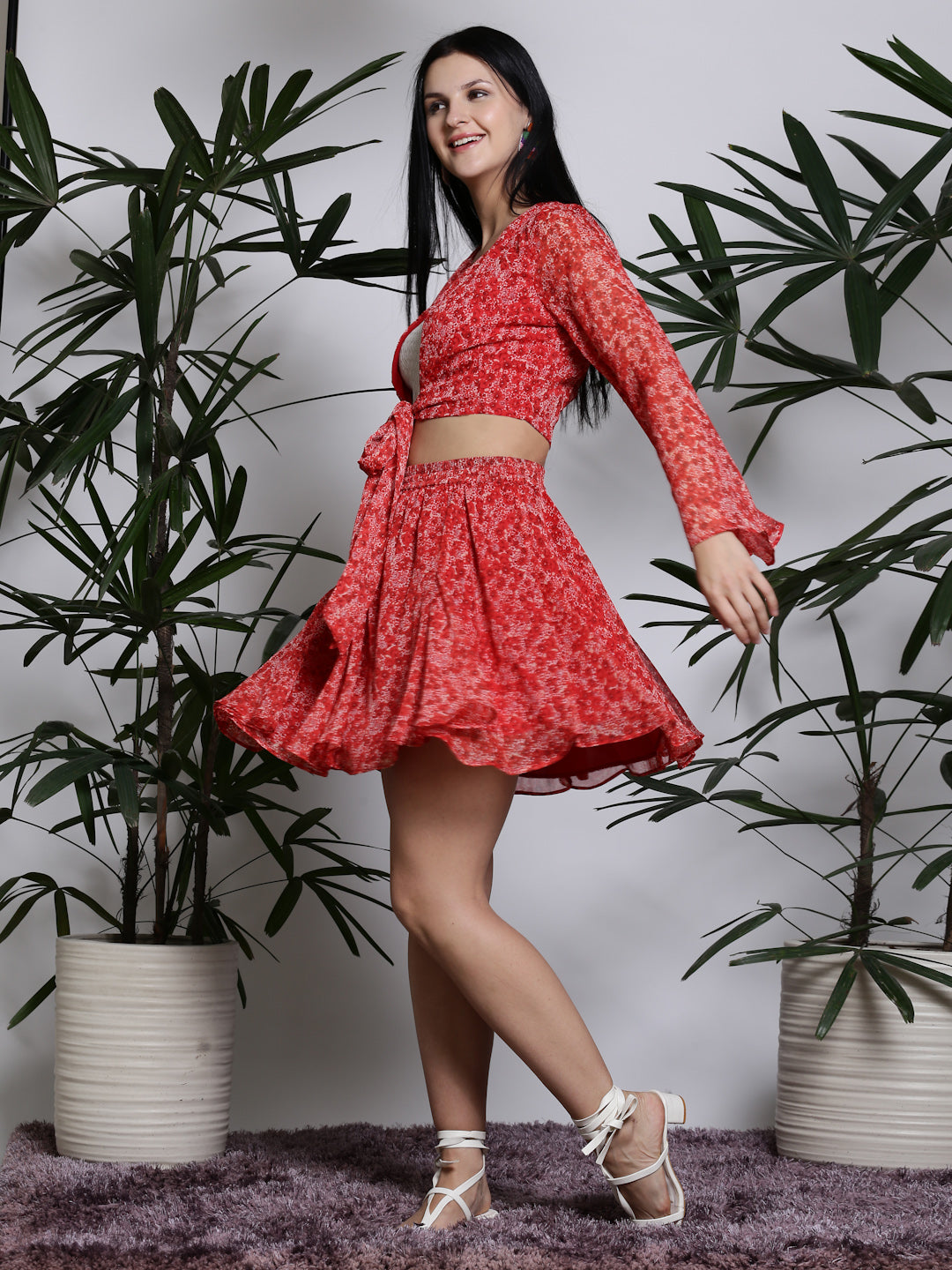 Red Top Skirt Cord-Set