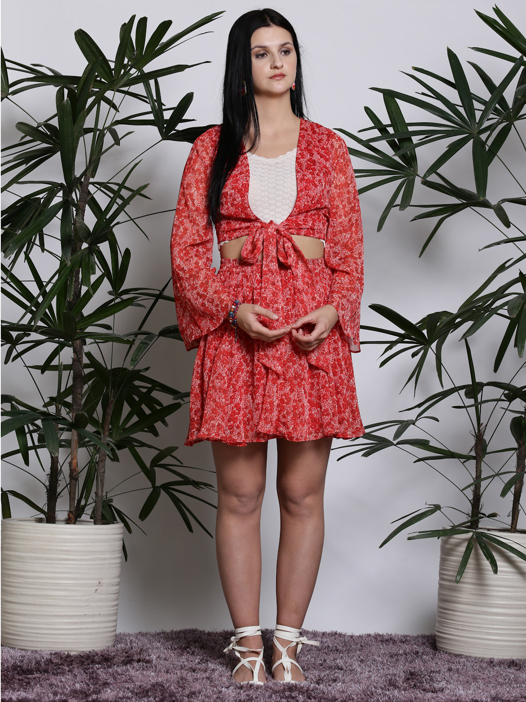 Red Top Skirt Cord-Set