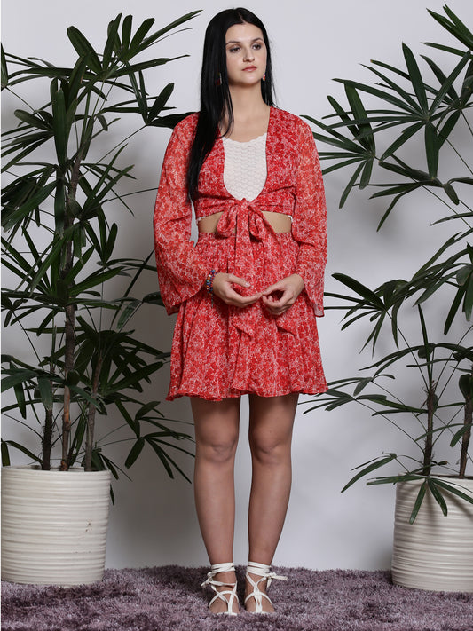 Red Top Skirt Cord-Set