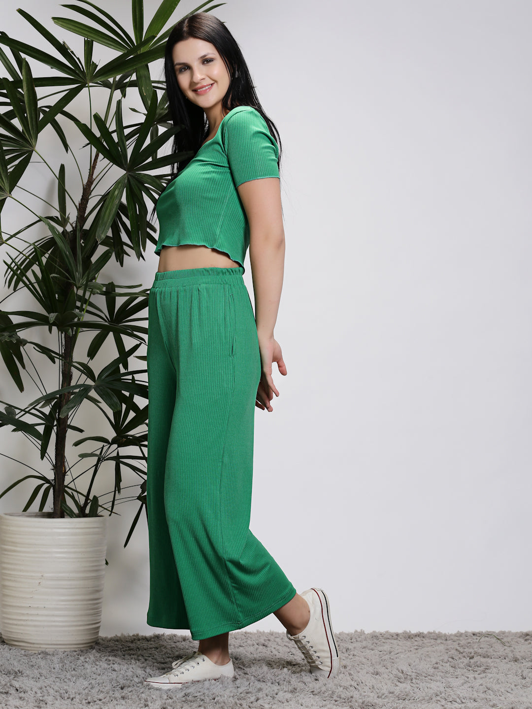 Green Crop Top