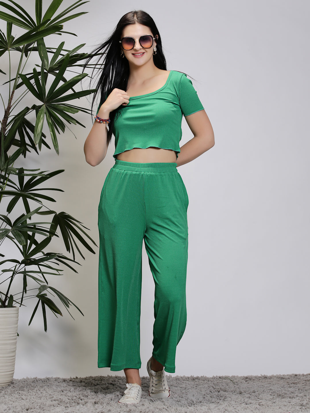 Green Crop Top