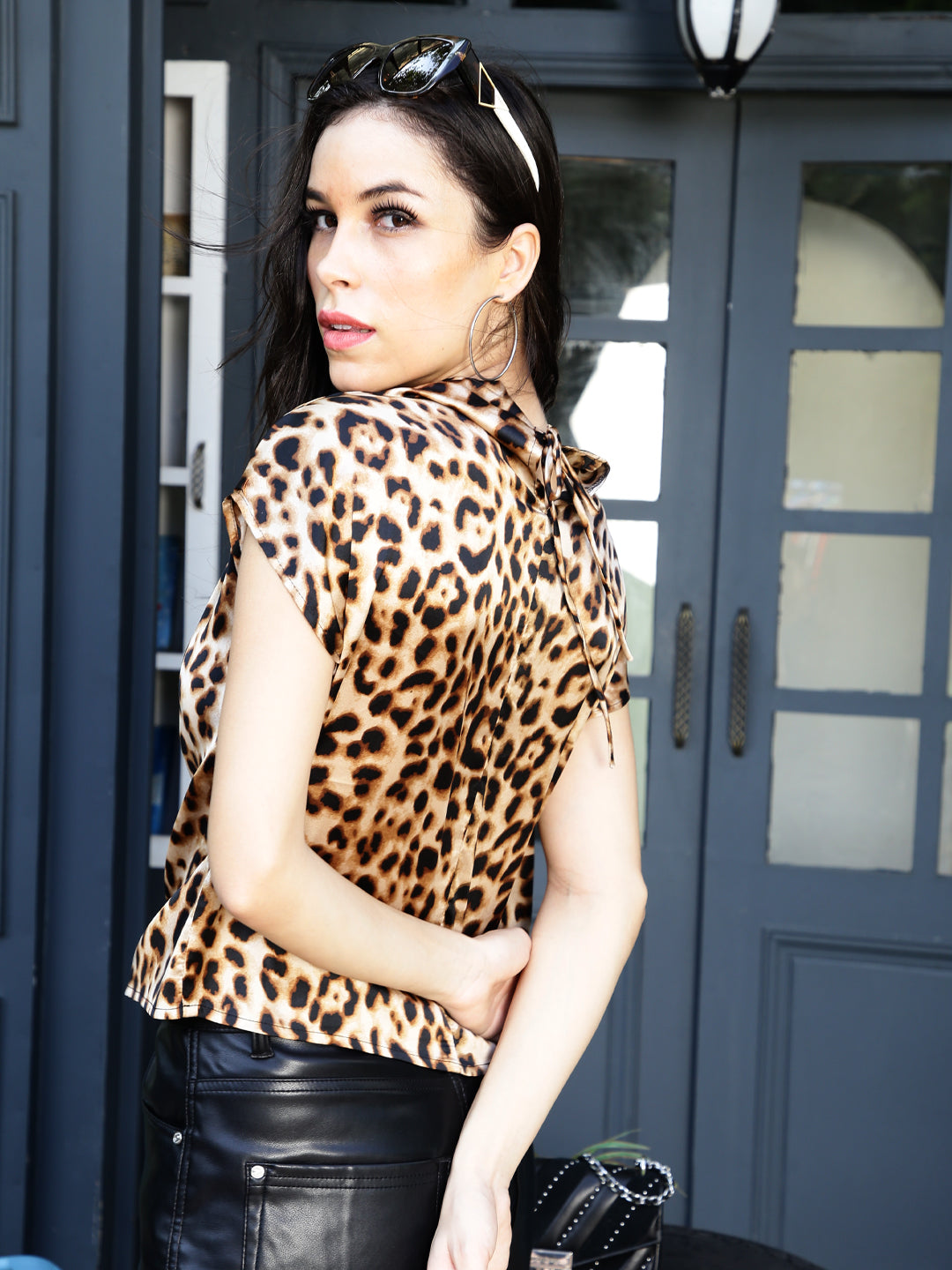 Animal Print Satin Top
