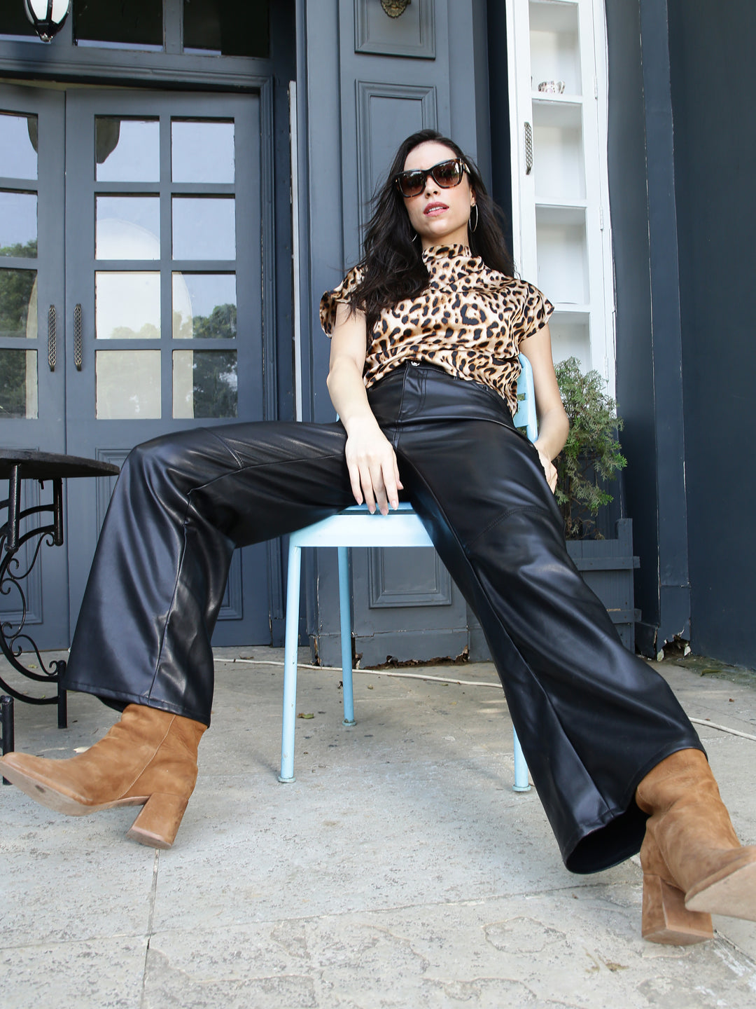 Animal Print Satin Top