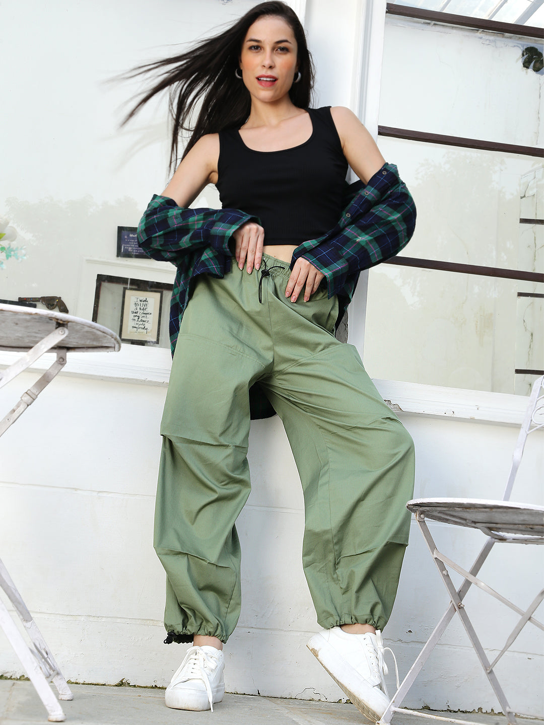 Green TencelCargo Trouser