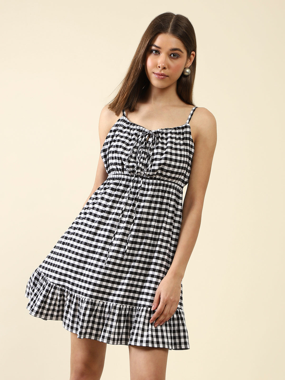 Black Fit-Flare Mini Dress