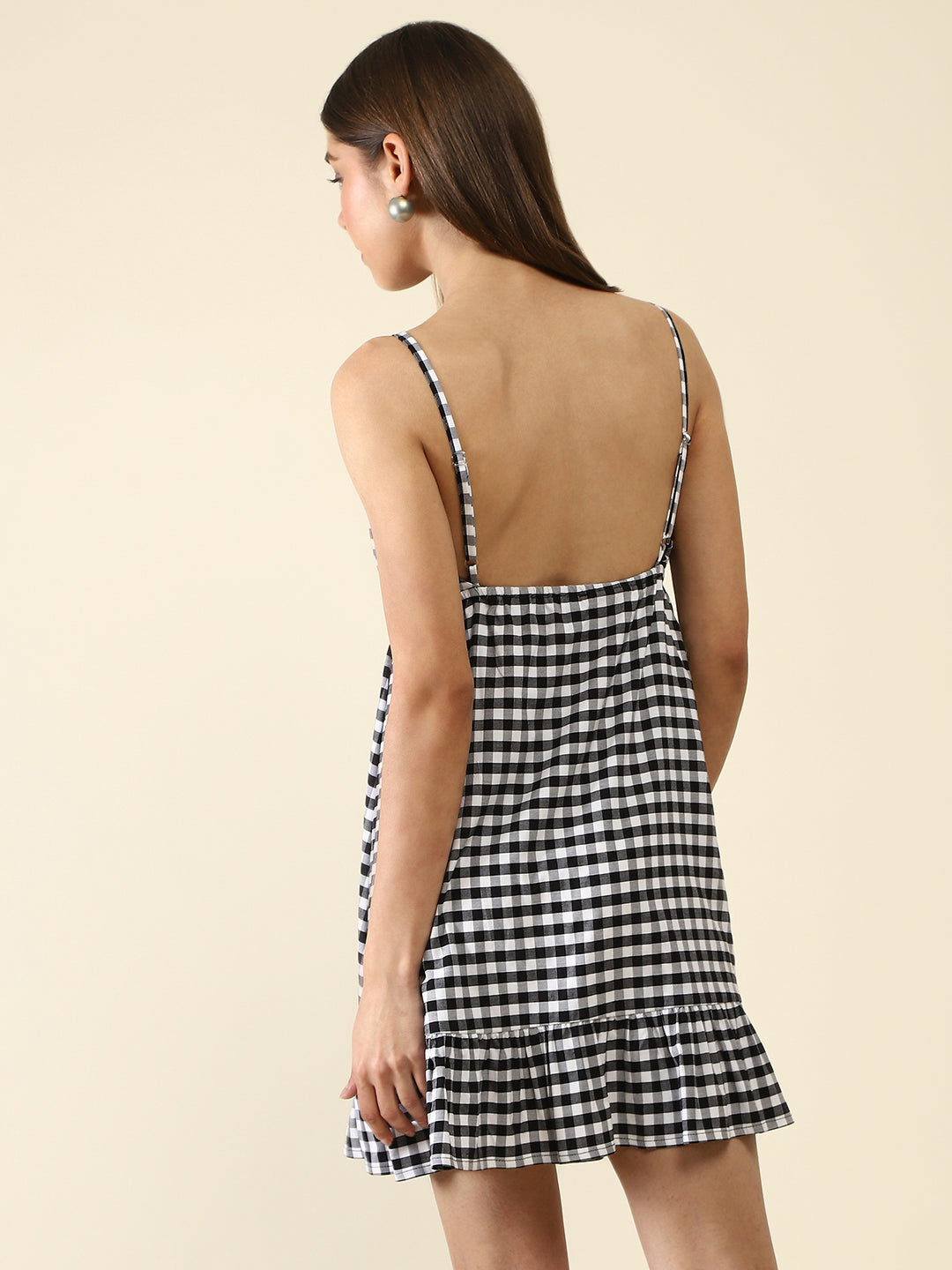 Black Fit-Flare Mini Dress