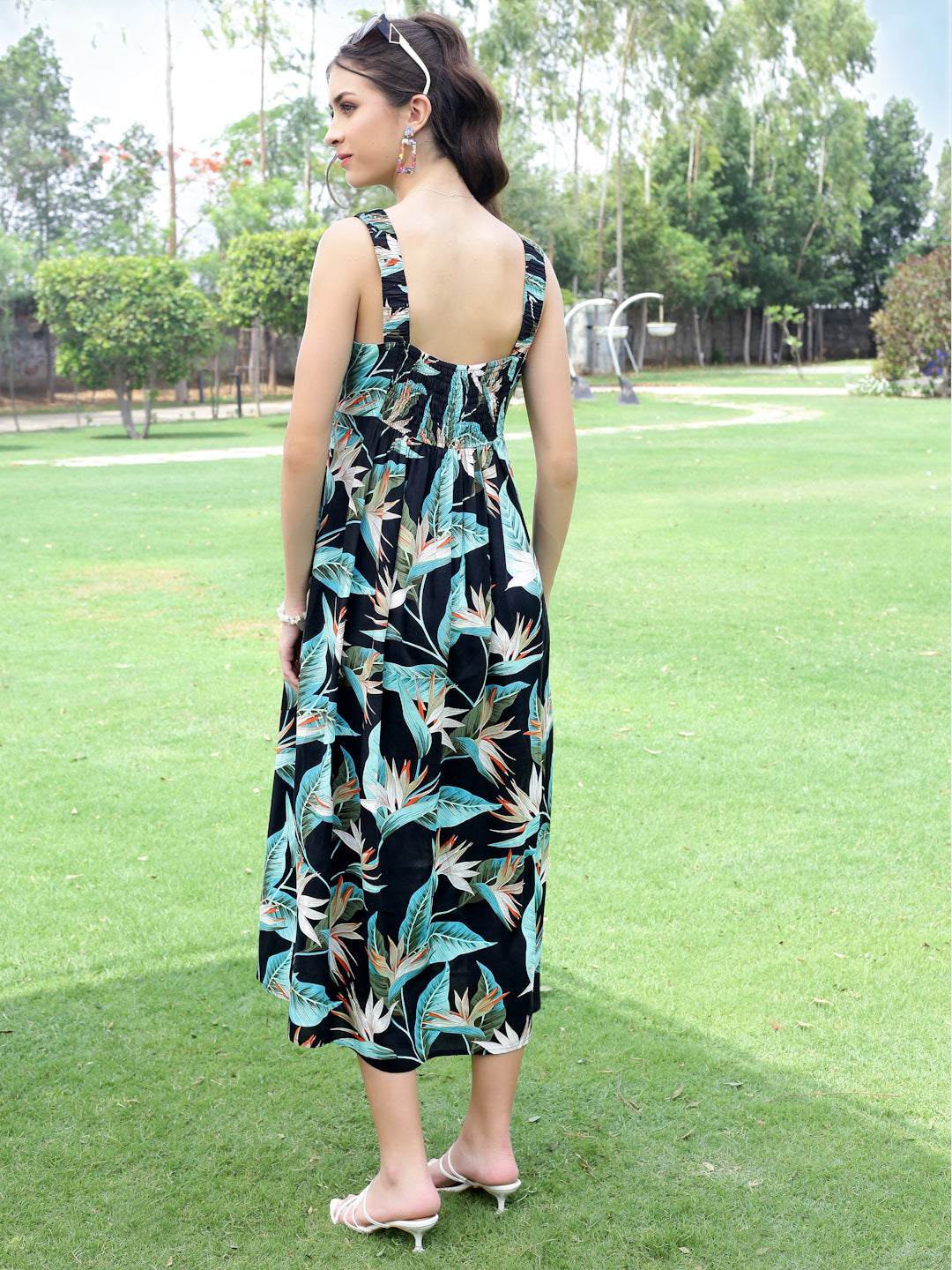 Premium Viscose fit & flare Midi Dress