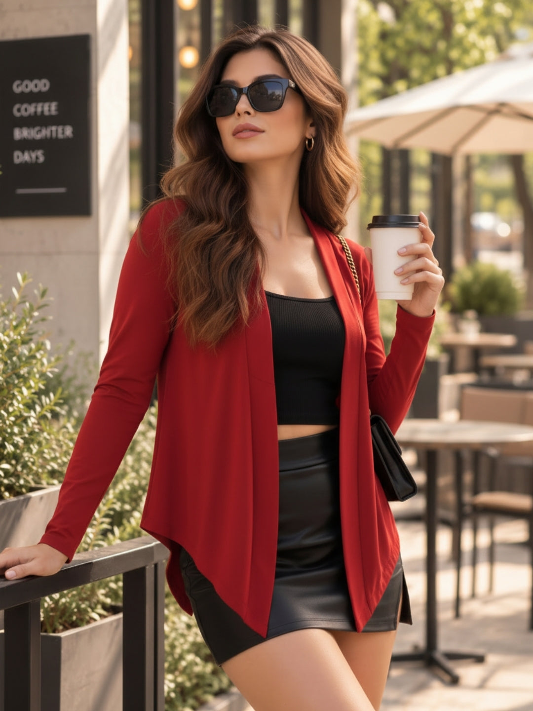 Open Front Lightweight Long Sleeve Casual Cardigan Shrug