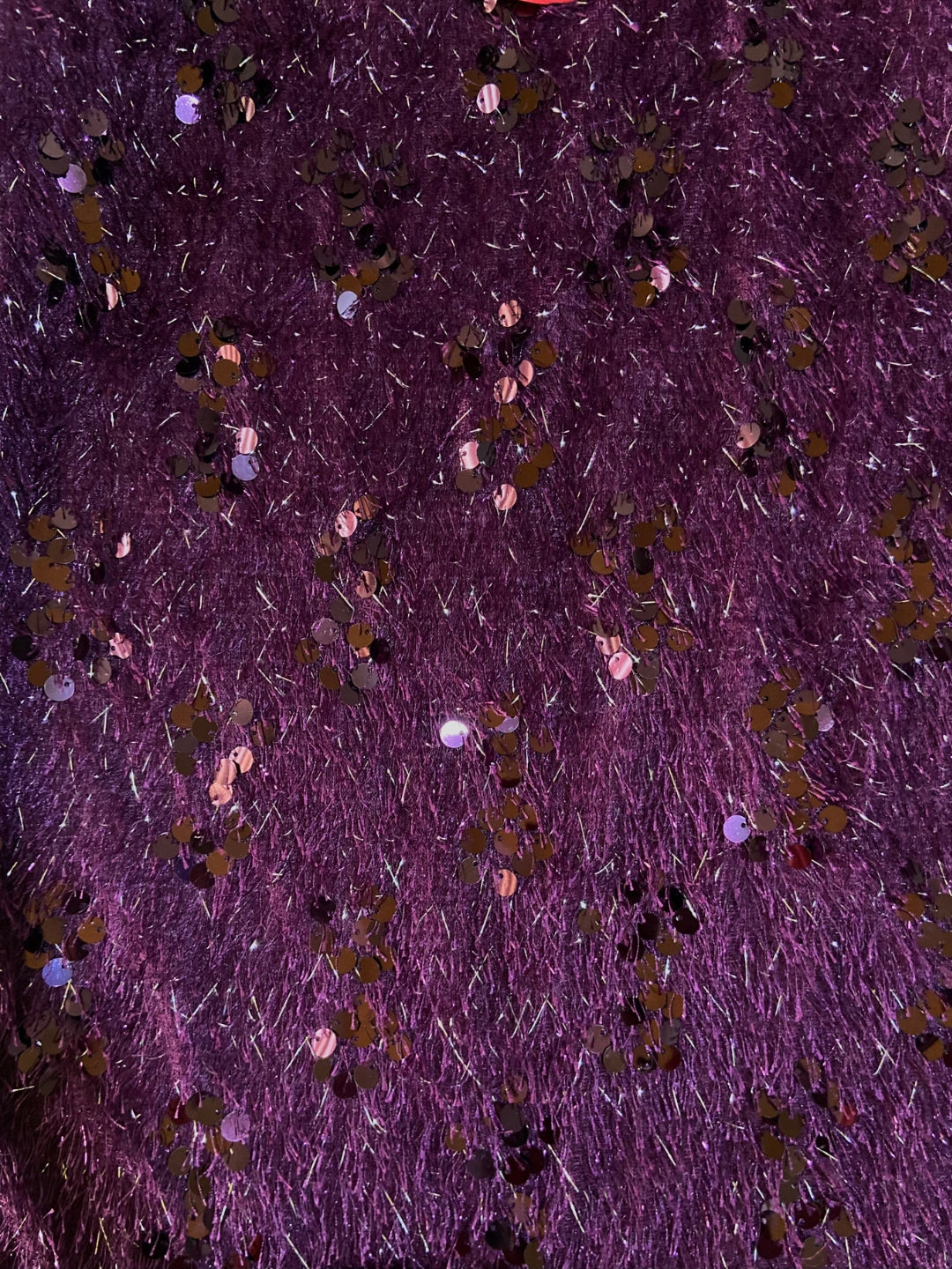 Wine Sequin Furry Top for Women – Partywear Shimmer Top | Stylish Designer Evening Top