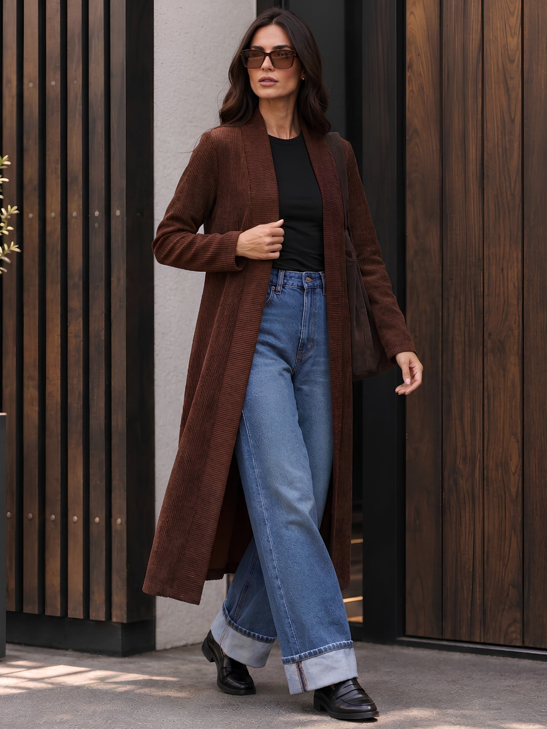 Strechable Textured long Shrug