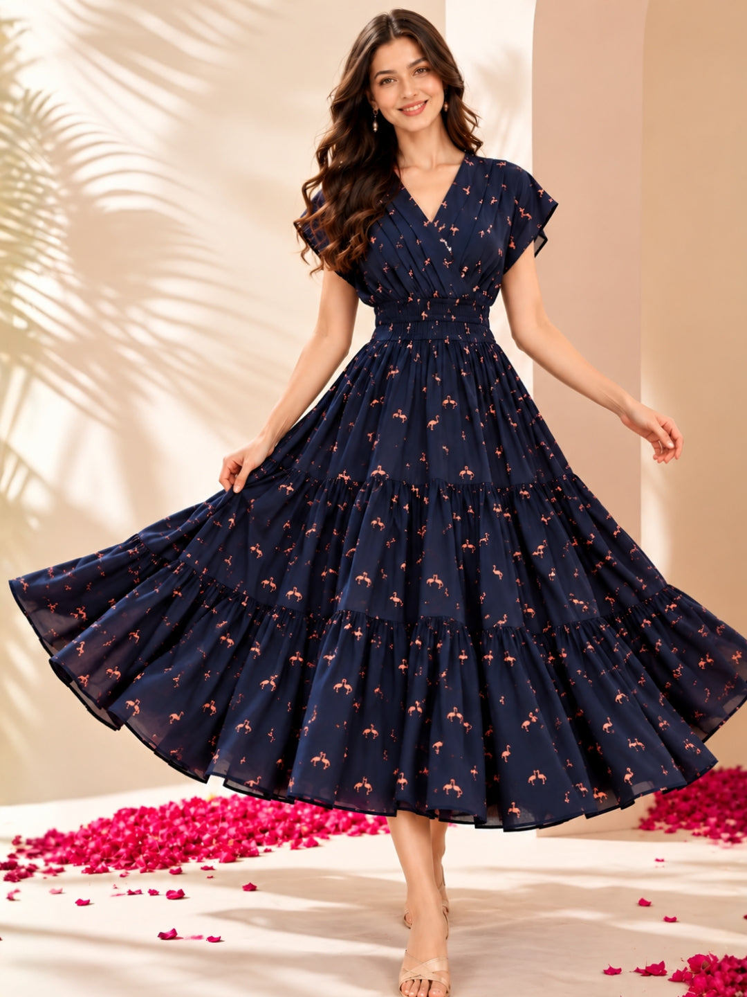 Pure cotton Tiered Midi Dress