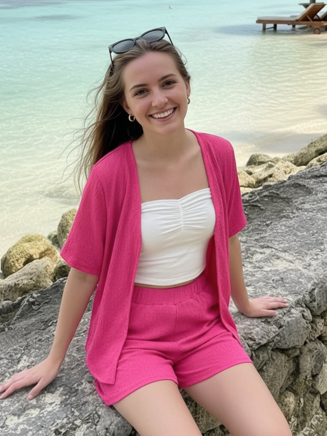 Top Shrug & shorts 3 Pc cord