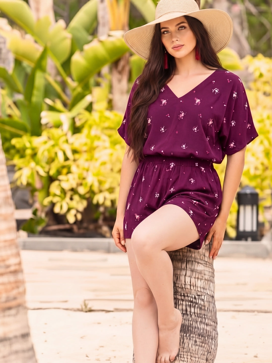 Rayon Printed Mini Jumpsuit