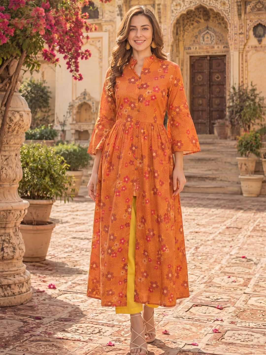 Cotton fit and flared Kurta