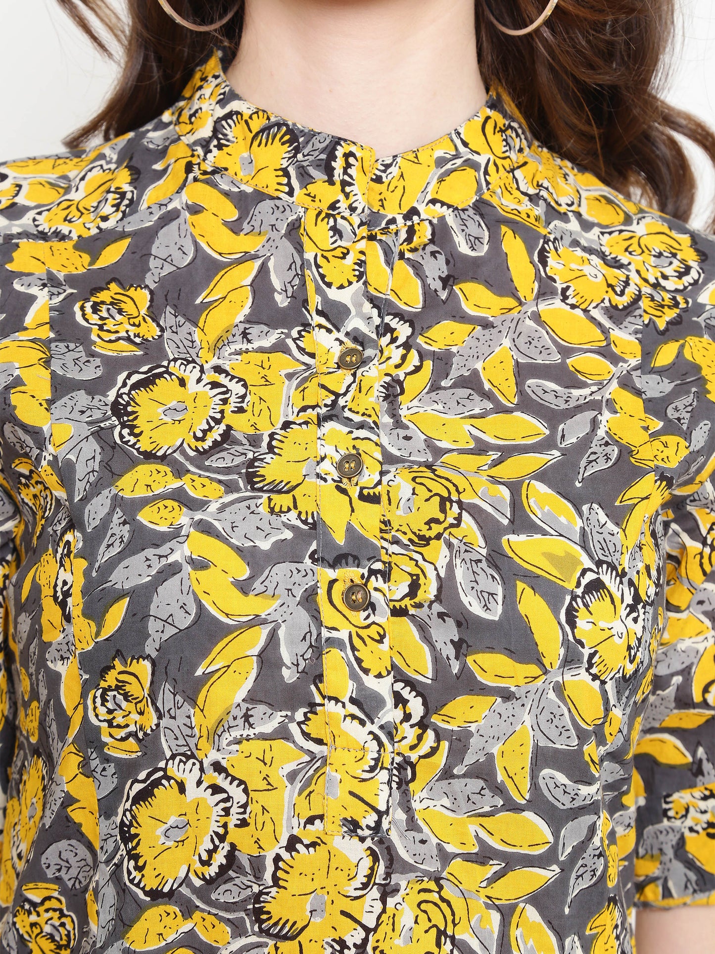 Yellow Printed Kurta With Palazzo