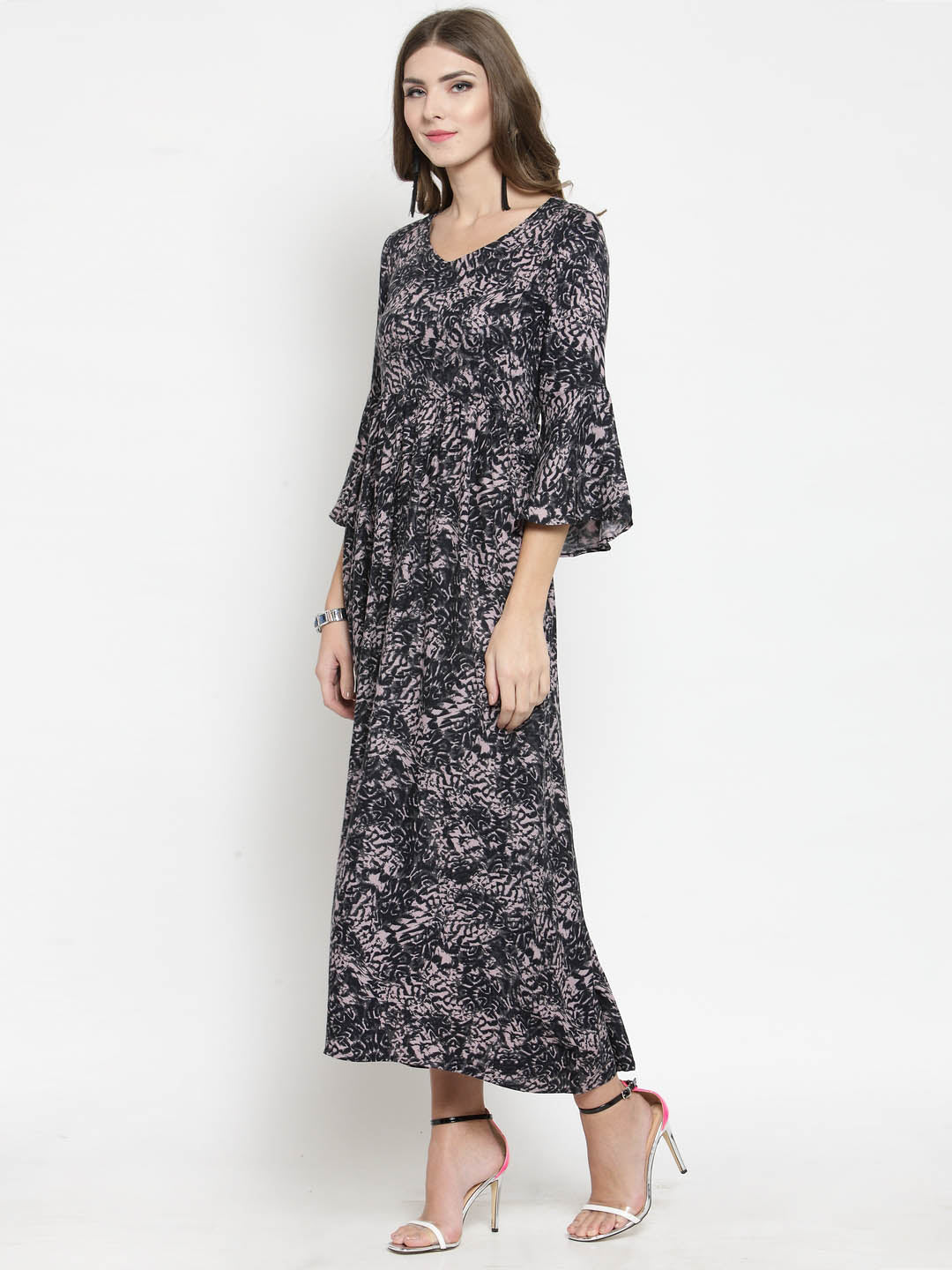 Women Black Printed Dress