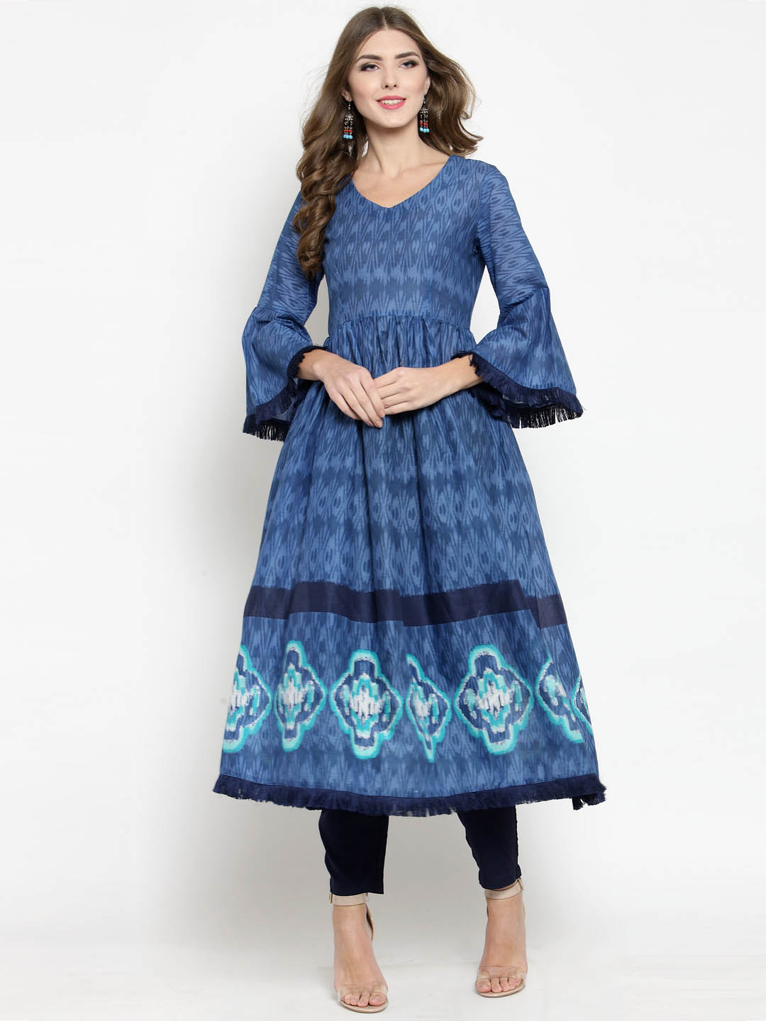 Women Blue Printed Kurta