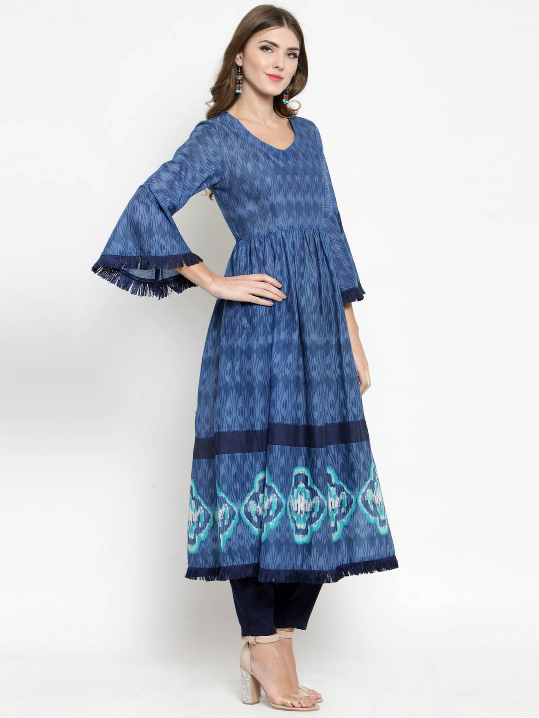Women Blue Printed Kurta